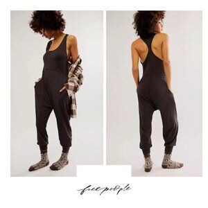 FREE PEOPLE Intimately Downtime Romper Washed Black